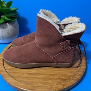Koolaburra by UGG Shazi Suede Boots Marron Water Resistant Mini Booties Size 7